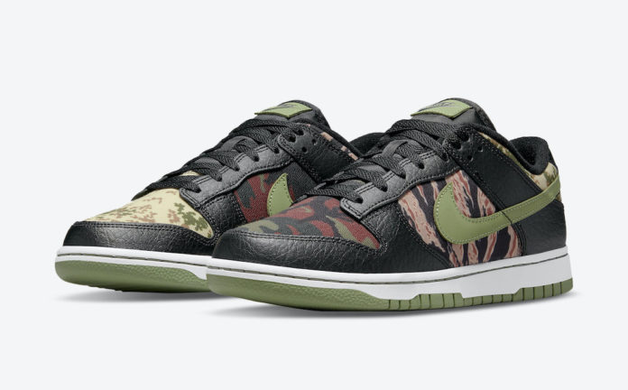 Nike Dunk Low Black Multi Camo DH0957-001 Release Date