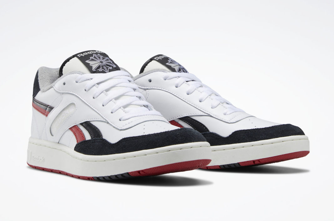 white and red reeboks