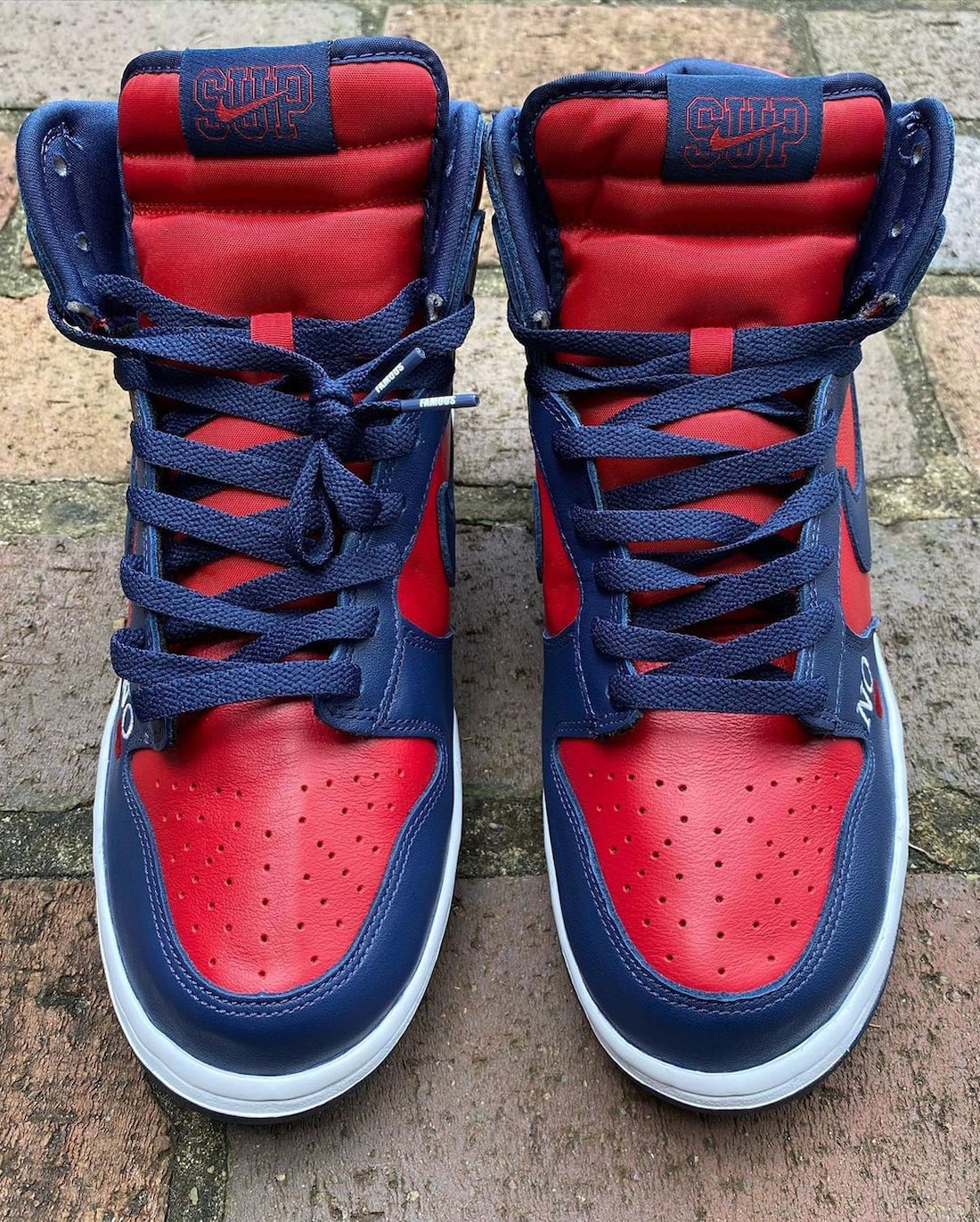 Supreme Nike SB Dunk High By Any Means Navy Red Release Date