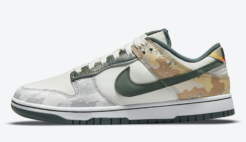 nike dunk l ow sail multi camo official release dates 2021