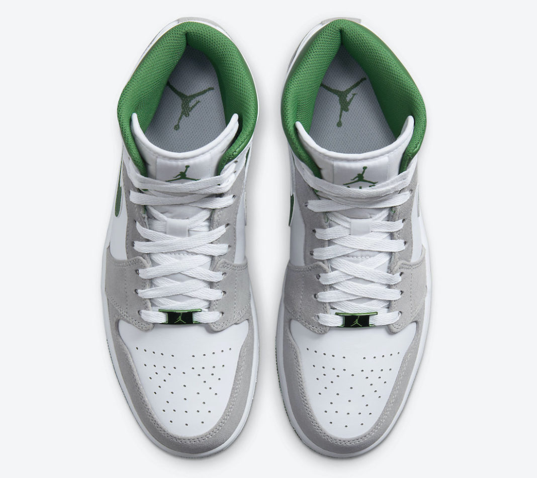 Air Jordan 1 Mid White Green Grey DC7294-103 Release Date - SBD