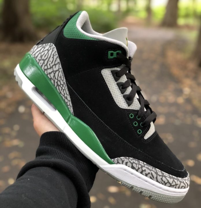 foot locker jordan 3 pine green