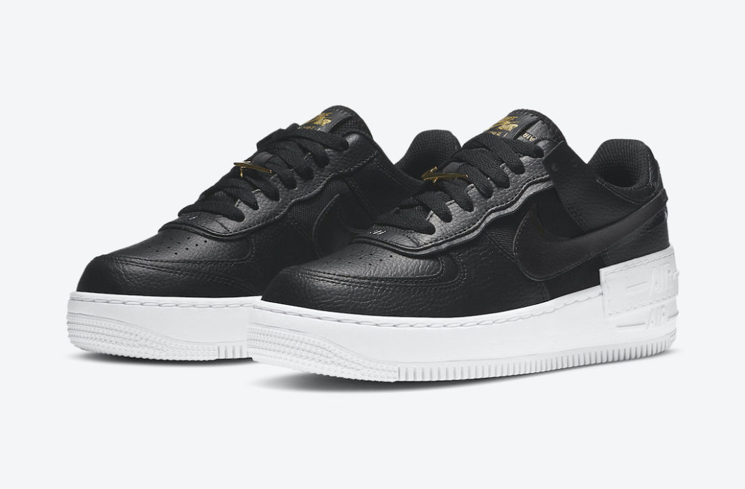 Nike Air Force 1 Shadow Black White Gold DC4459-001 Release Date