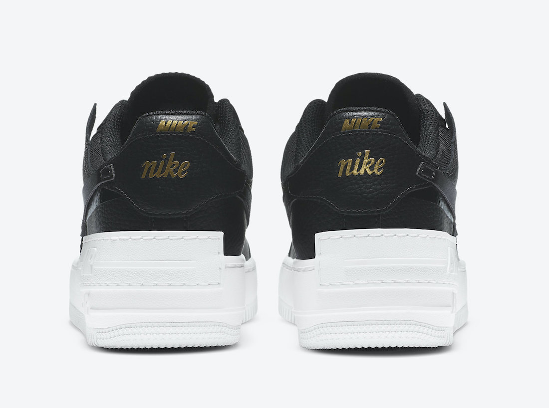 Nike Air Force 1 Shadow Black White Gold DC4459-001 Release Date