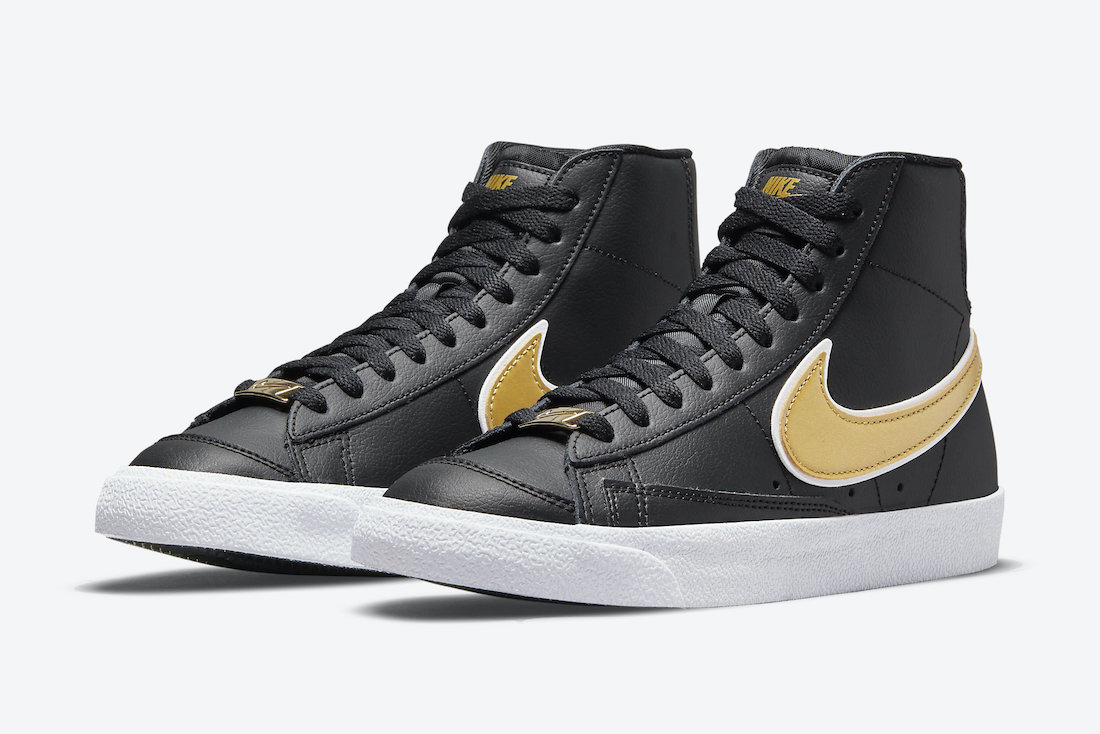 nike products Blazer Mid 77 Black Gold DH0070 001 Release Date