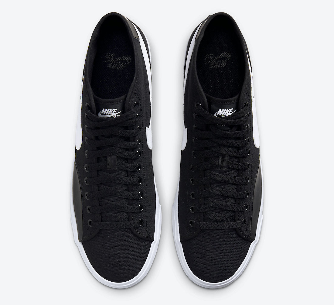 Nike SB Blazer Court Mid Black White DC8901-001 Release Date - SBD