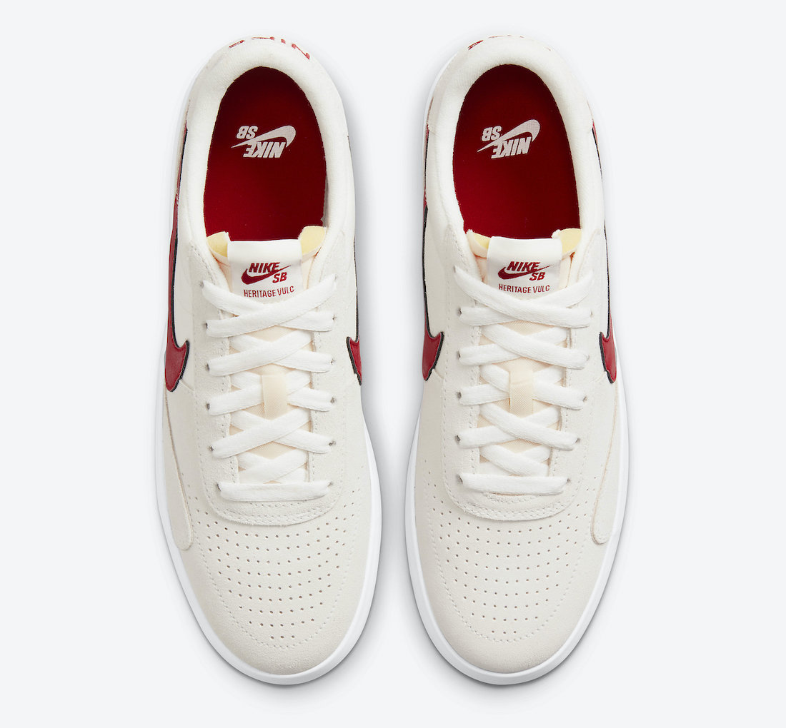 Nike SB Heritage Vulc Summit White Gym Red CD5010-103 Release Date - SBD