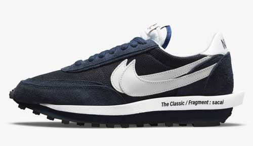 fragment sacai nike LDWaffle blackeded blue official release dates 2021