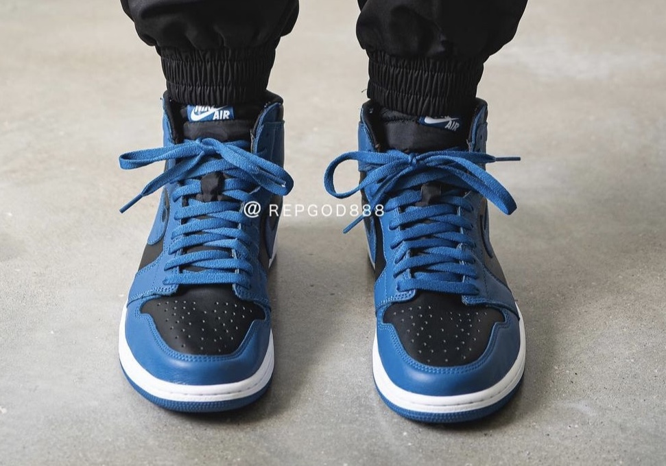 Air Jordan 1 Dark Marina Blue 555088-404 Release Date On-Feet