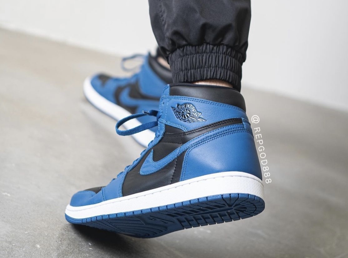 Air Jordan 1 Dark Marina Blue 555088-404 Release Date On-Feet