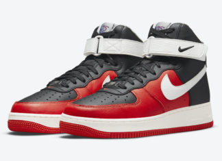 NBA Nike Air Force 1 High Black Chile Red White Sail DC8870-001 Release Date