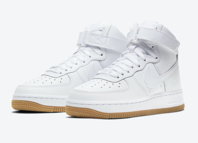 white air force ones with bubble gum sole