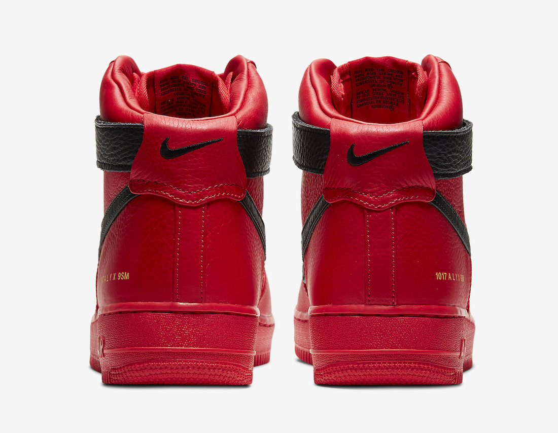 Alyx x Nike Air Force 1 High University Red Black Release Date - SBD