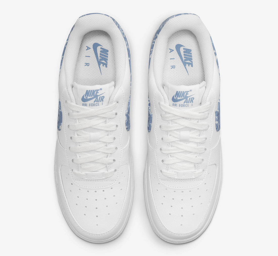 Nike Air Force 1 White Worn Blue Paisley DH4406-100 Release Date