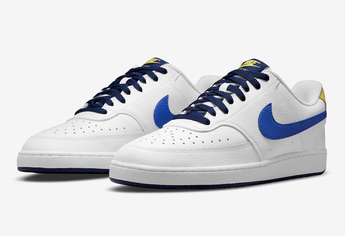 Nike Court Vision Low White Hyper Royal Yellow Strike DM1187-102 Release Date