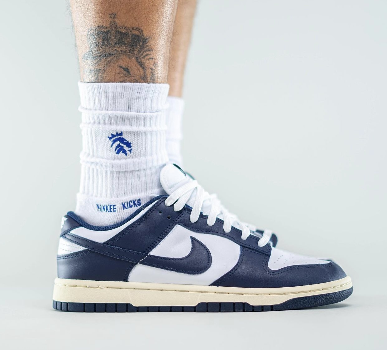 Nike Dunk Low Navy White Aged Release Date On-Feet