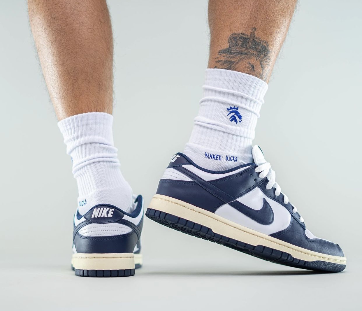 Nike Dunk Low Navy White Aged Release Date On-Feet
