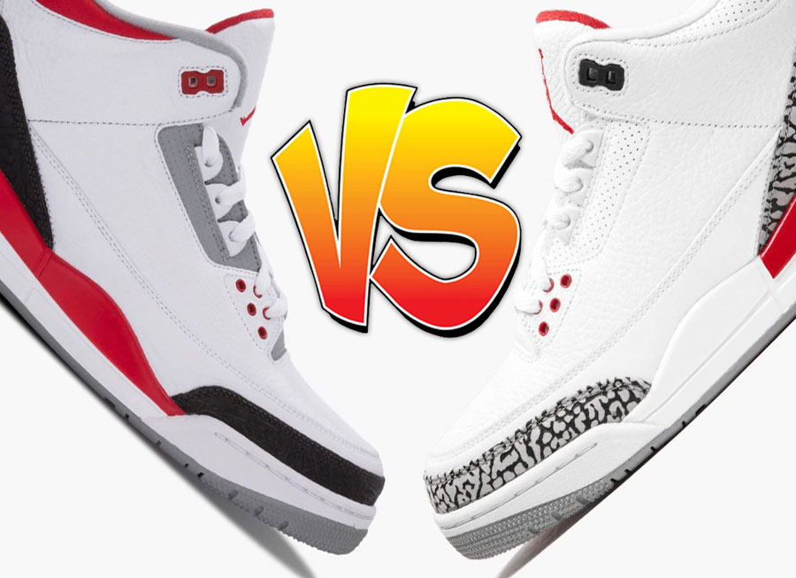 margin Consultation Drought Air Jordan 3 Fire Red vs Air Jordan 3 Katrina Comparison - SBD