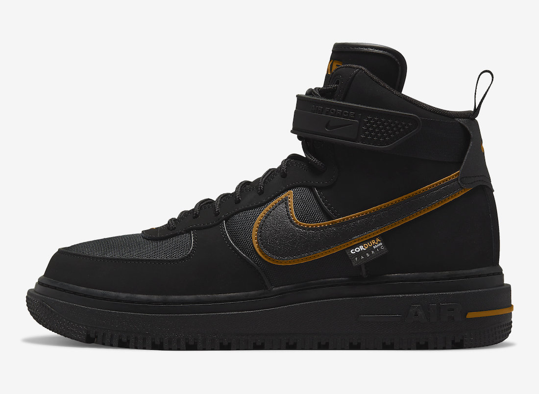 Nike Air Force 1 Boot Cordura Black Wheat DO6702-001 Release Date