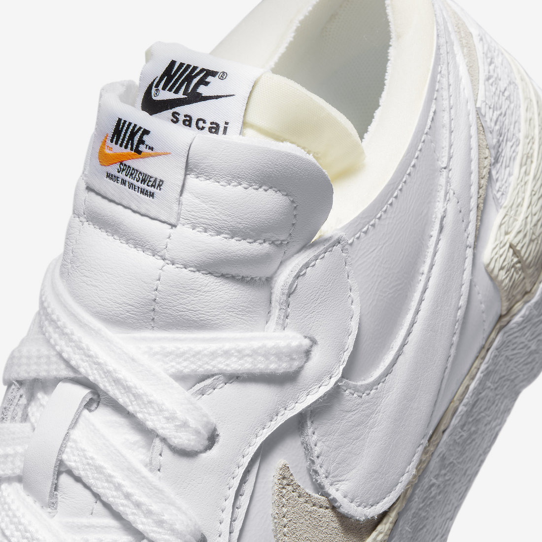 Sacai Nike Blazer Low White Patent DM6443-100 Release Date