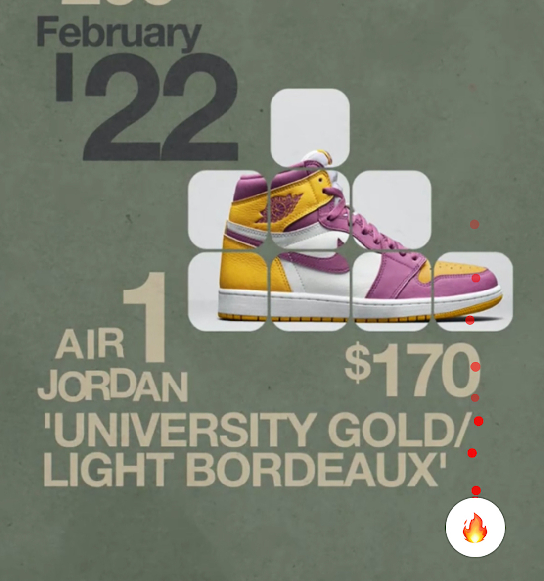 Air Jordan 1 University Gold Light Bordeaux Release Date