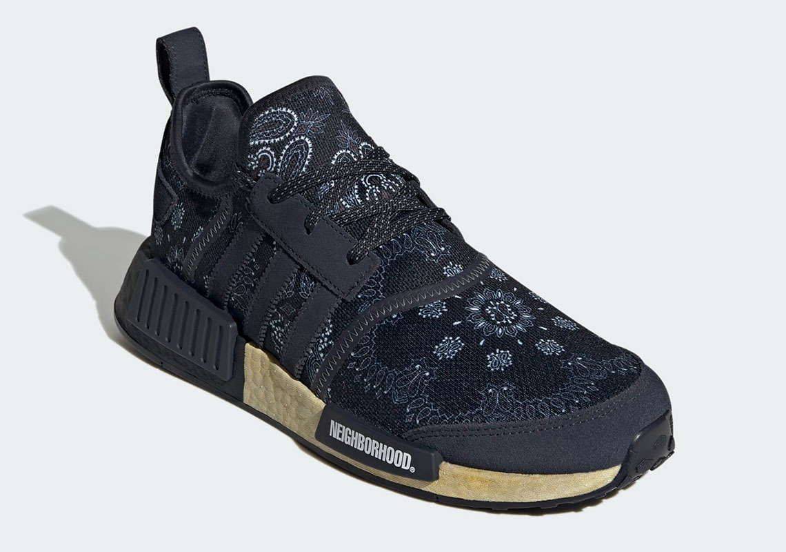 Neighborhood adidas NMD R1 Paisley Navy GY4158 Release Date Front