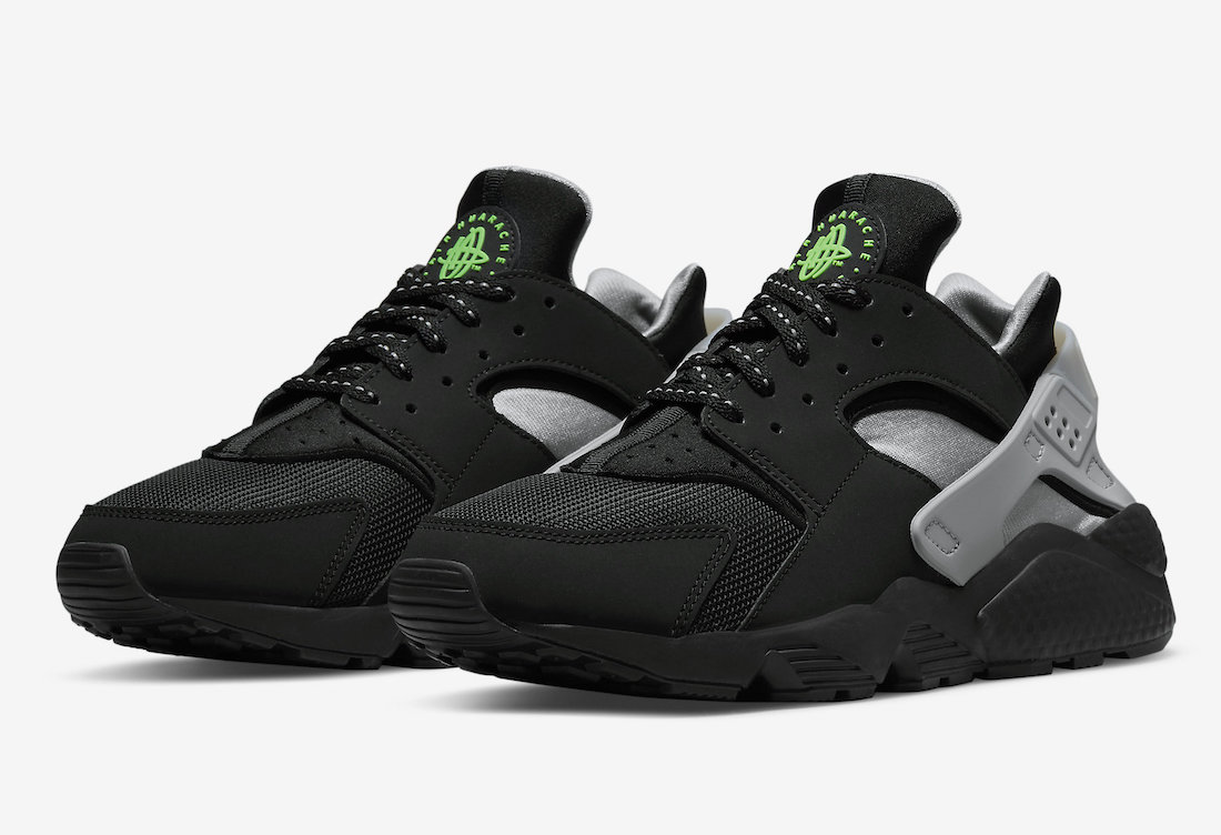Nike Air Huarache Black Grey Green DR0141 001 Release Date