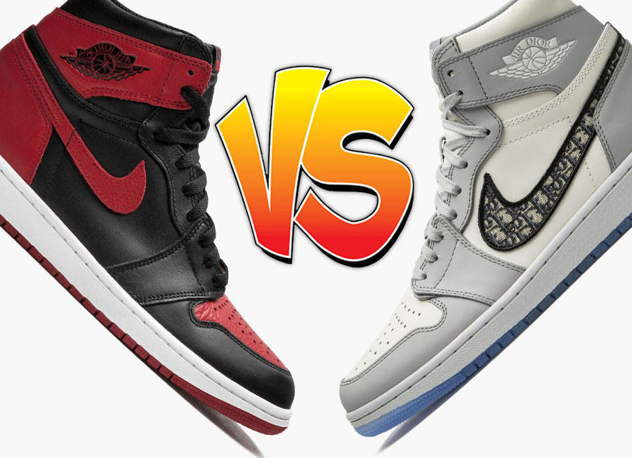 Air Jordan 1 Bred / Banned vs Air Jordan 1 Dior Comparison - SBD