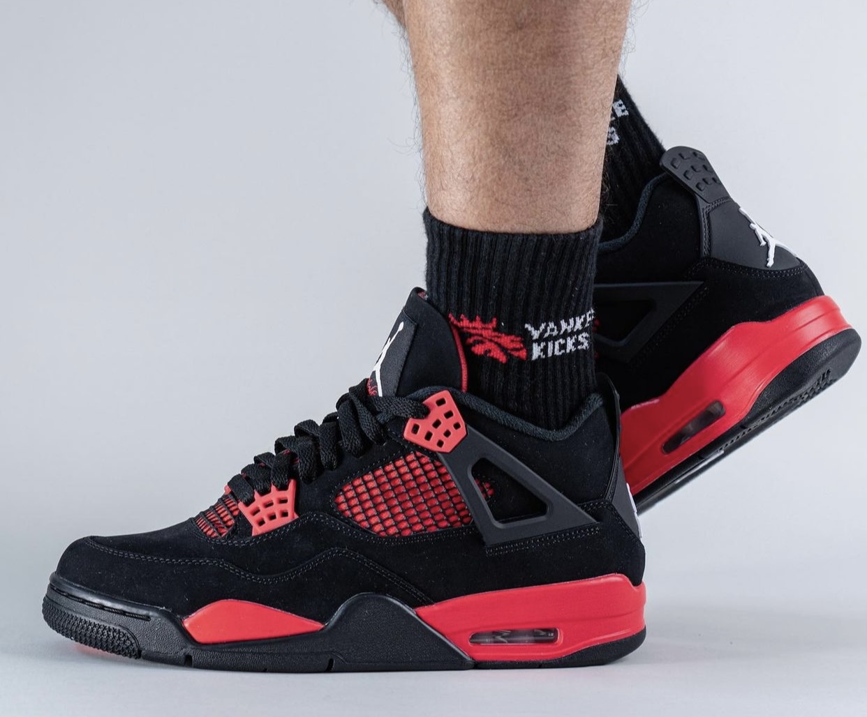 Jordan 4 crimson store on feet