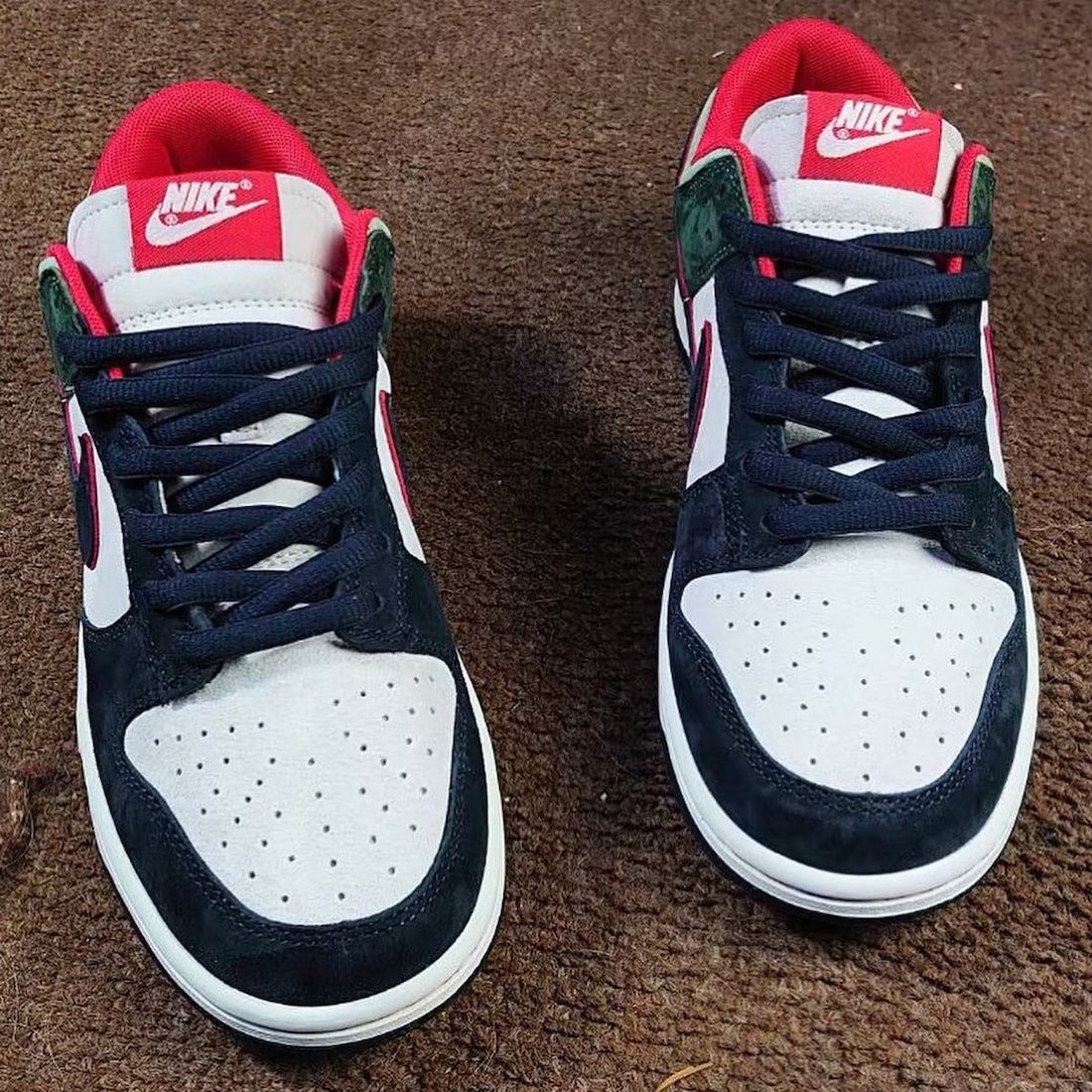 Nike Dunk Low White Navy Green Red Release Date