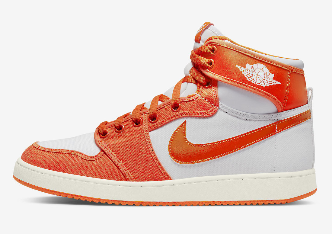 orange white air jordan 1