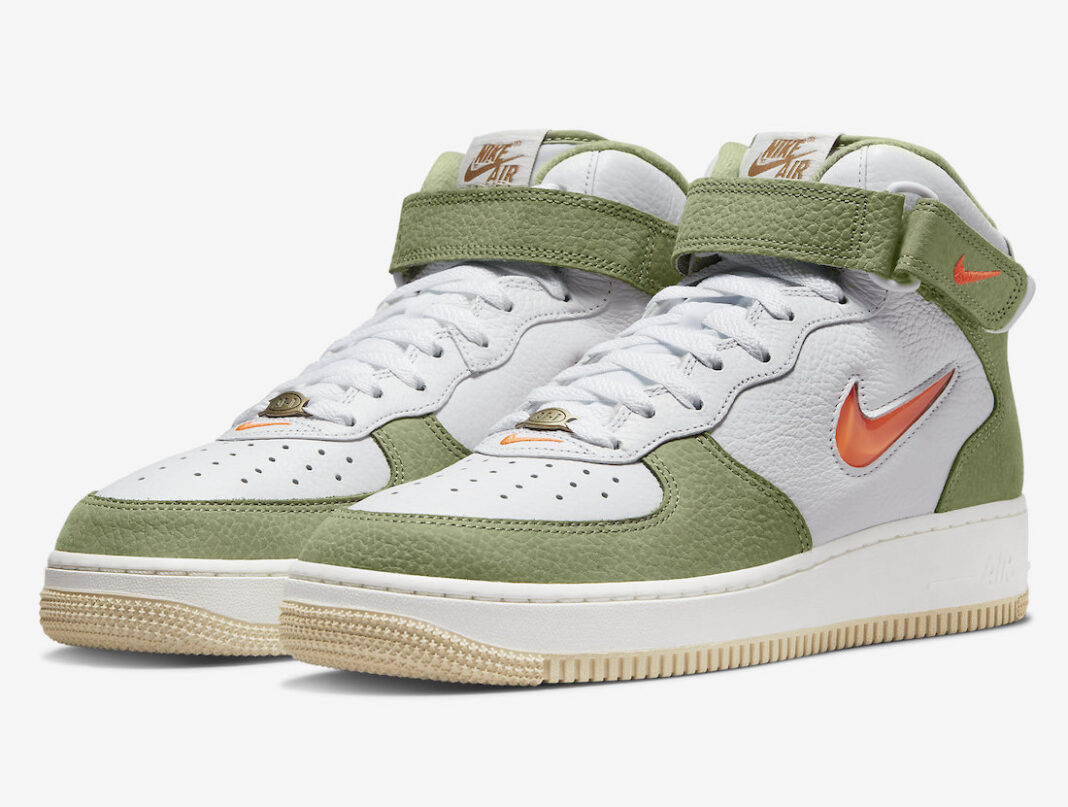 Outlined Nike Air Force Ones Green and Orange Nike Air Force 