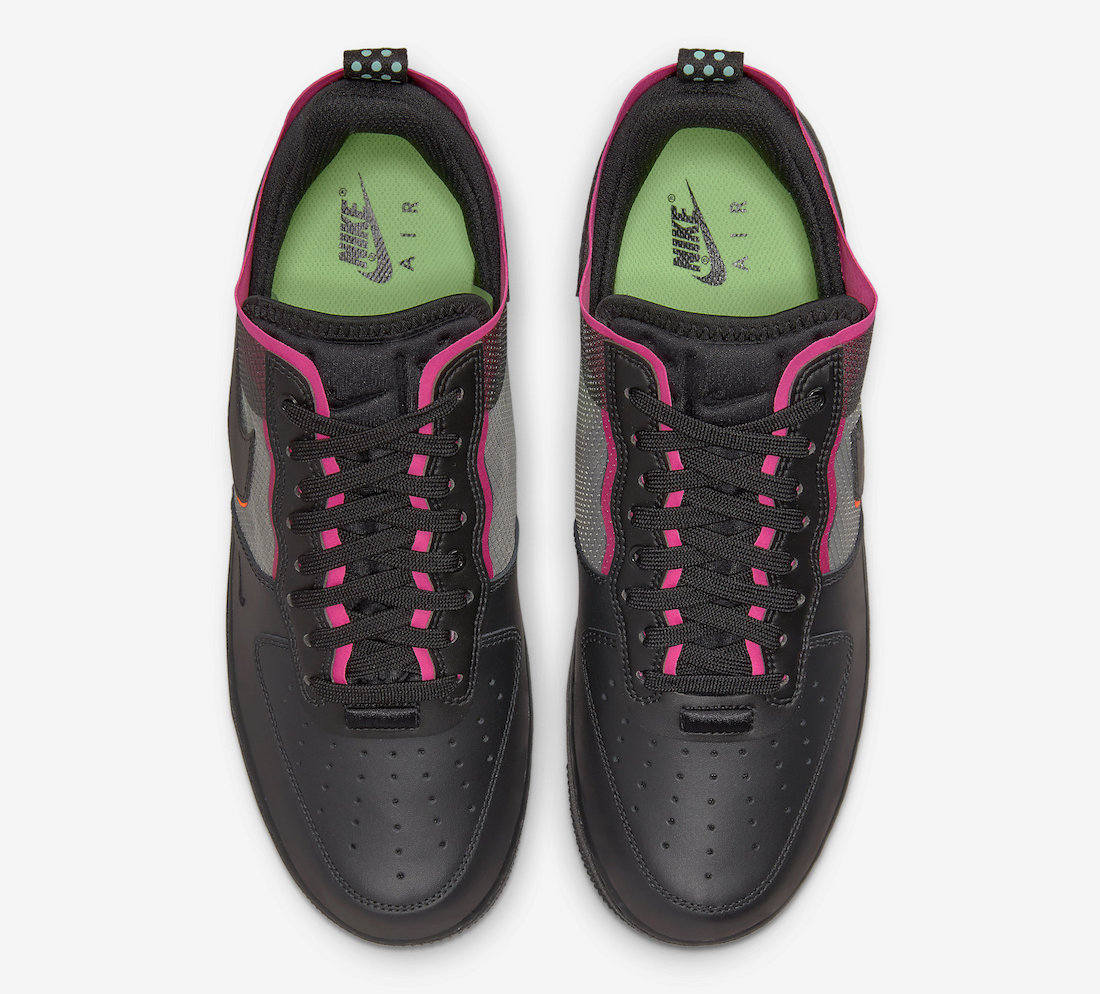 Nike Air Force 1 React Black Team Orange Pink Prime DH7615-001 Release Date