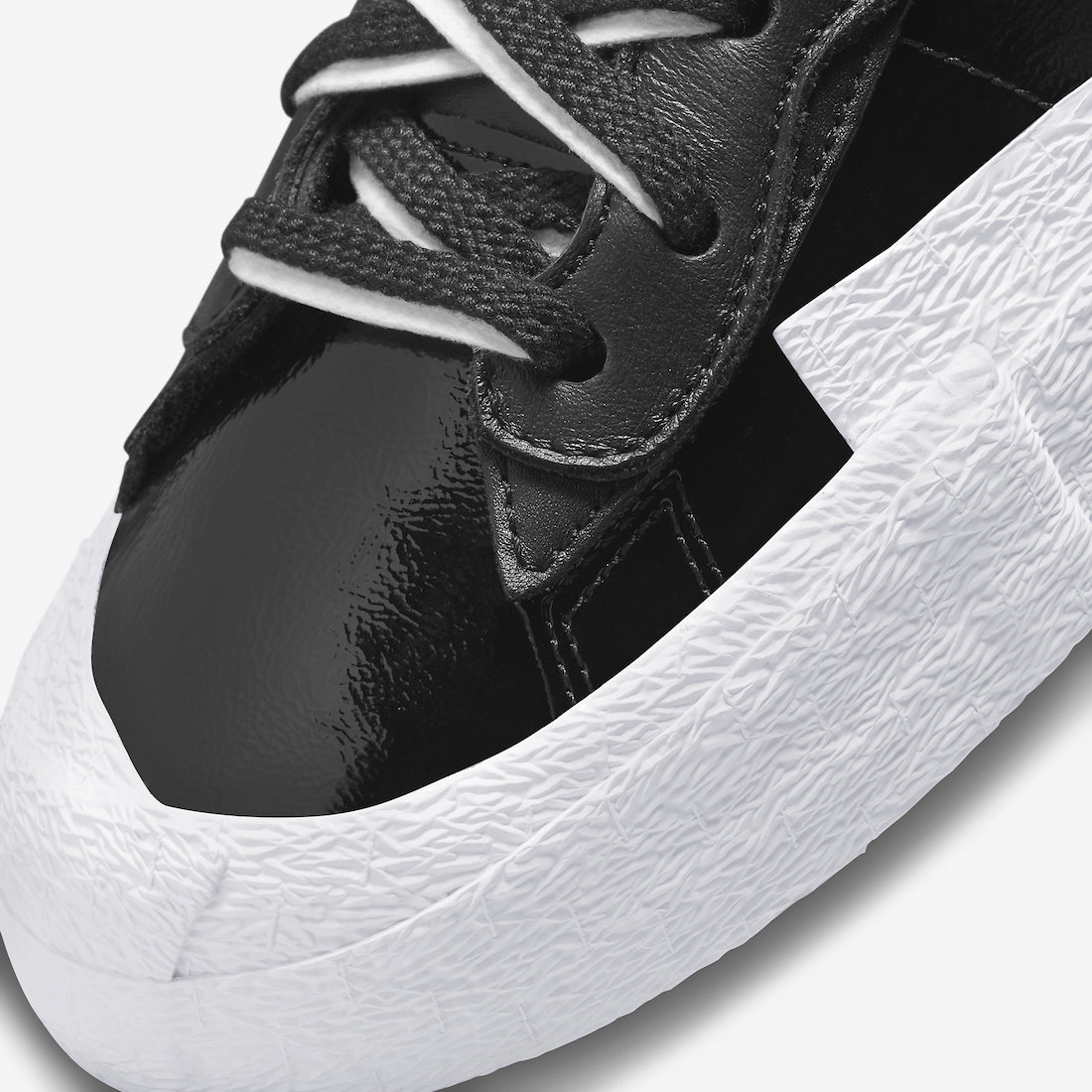 Sacai Nike Blazer Low Black Patent DM6443-001 Release Date