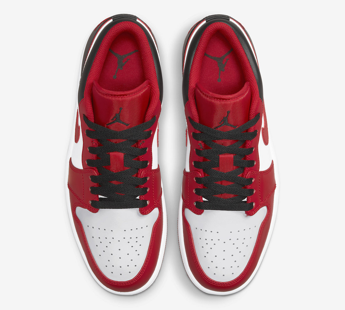 Air Jordan 1 Low White Red Black 553558-163 Release Date