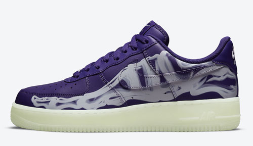 Nike Air Force 1 Skeleton Purple official release dates 2022