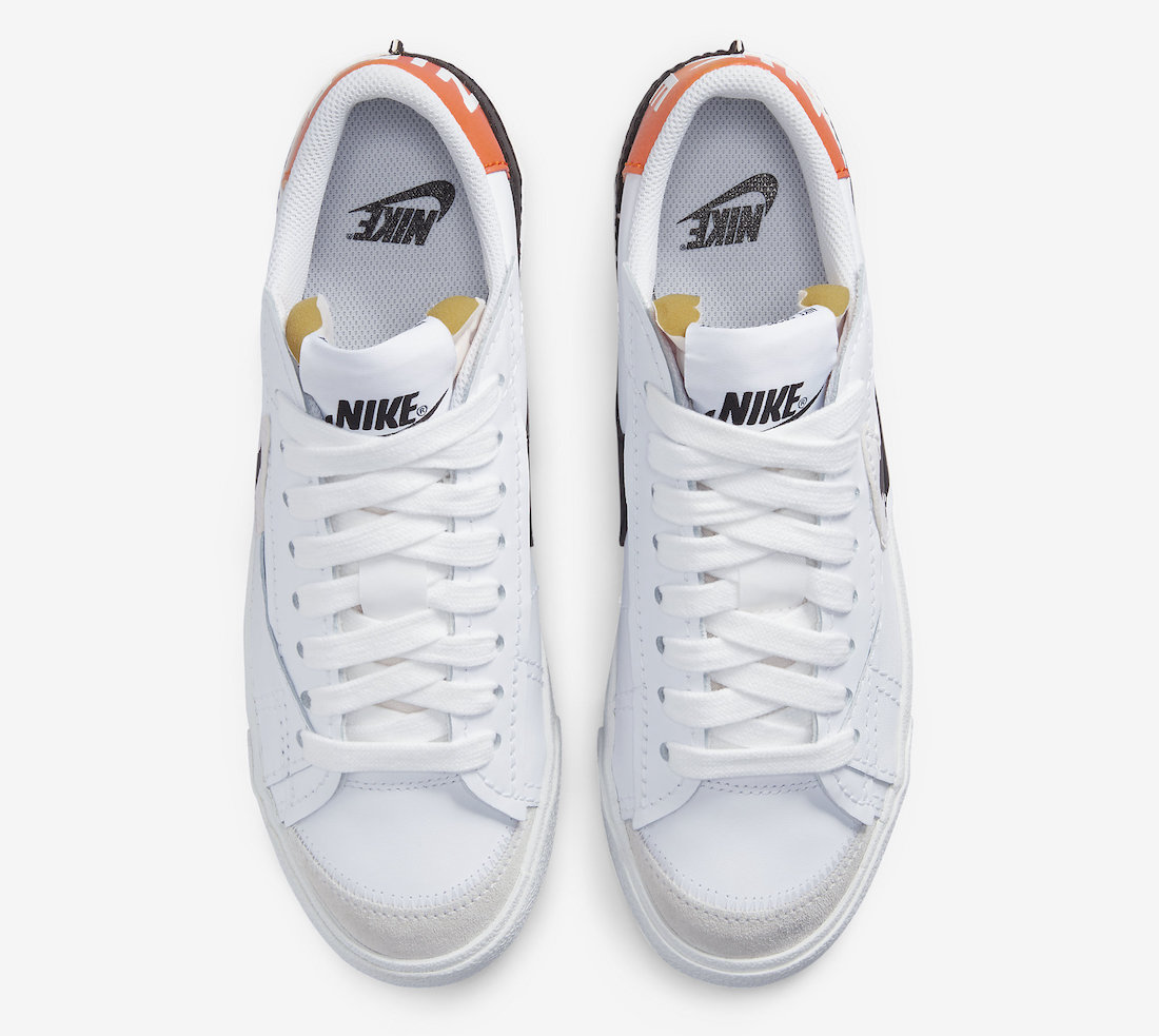Nike Blazer Low Jumbo Glitch Swoosh White Black Magma Orange DV6484-100 Release Date