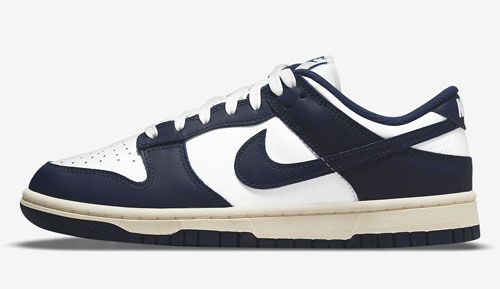 Nike Dunk Low Vintage Navy official release dates 2022