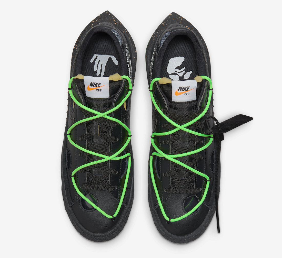 Off-White Nike Blazer Low Black Electro Green DH7863-001 Release Date