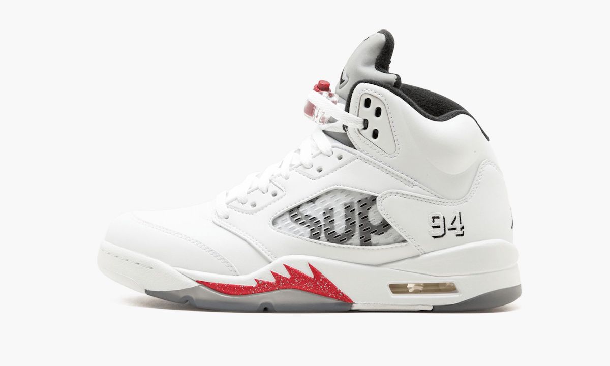 Supreme x Air Jordan 5 White 824371-101 Release Date | SBD