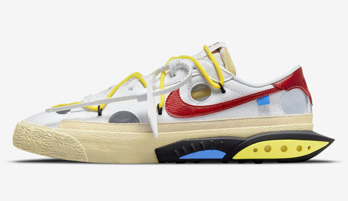 off white nike blazer low white uni red official release dates 2022