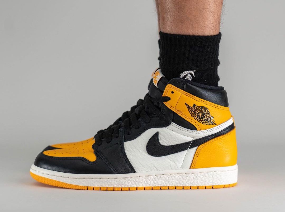 Air Jordan 1 Taxi Yellow Toe 555088-711 Release Date On-Feet