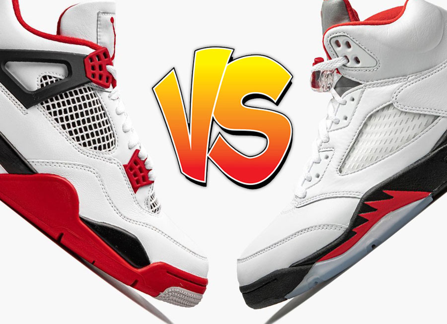 Air Jordan 4 Fire Red vs Air Jordan 5 Fire Red Comparison | SBD