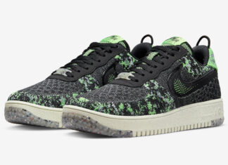 Nike Air Force 1 Crater Flyknit Black Volt DM0590-002 Release Date