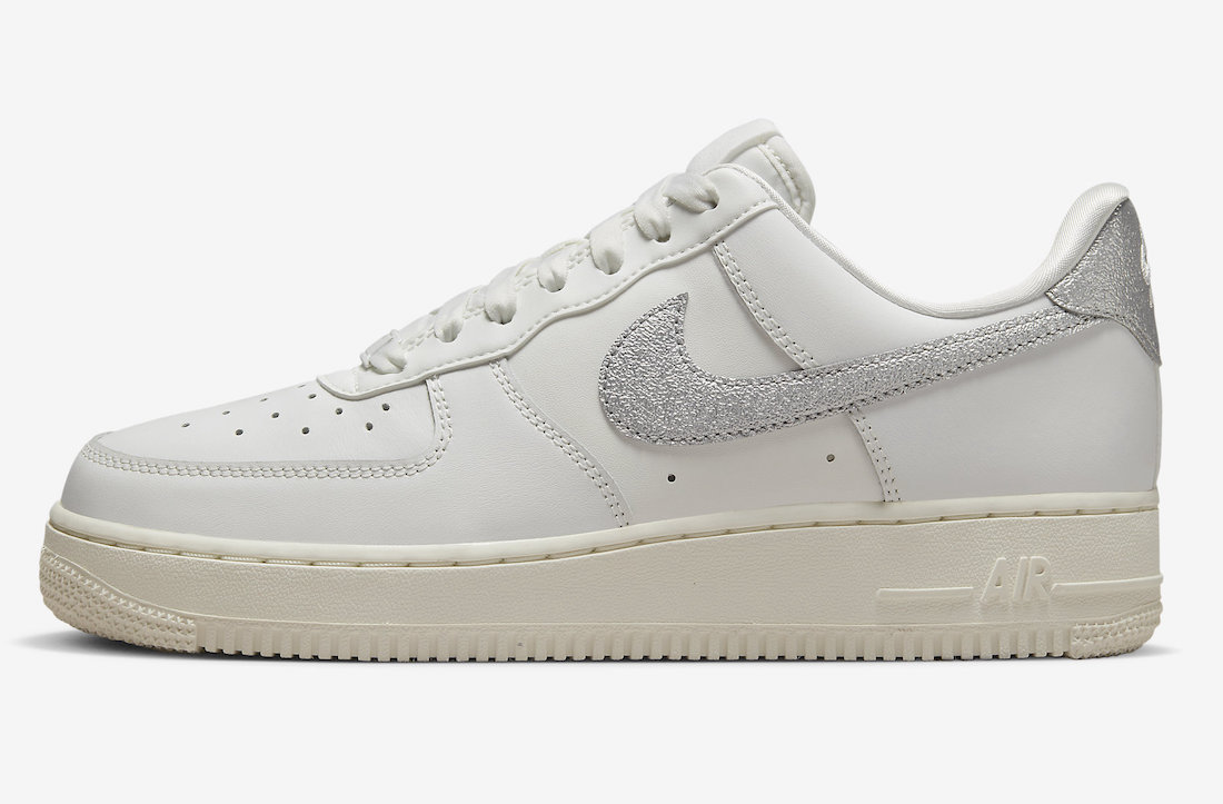 Nike Air Force 1 Low White Metallic Silver Swoosh DQ7569 100 Release Date 1