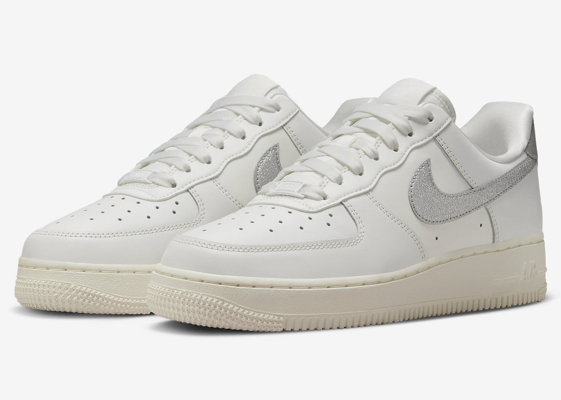 Nike Air Force 1 Low White Metallic Silver Swoosh DQ7569 100 Release Date