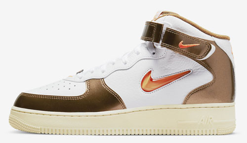 nike air force 1 mid white total orange ale brown beach official release dates 2022