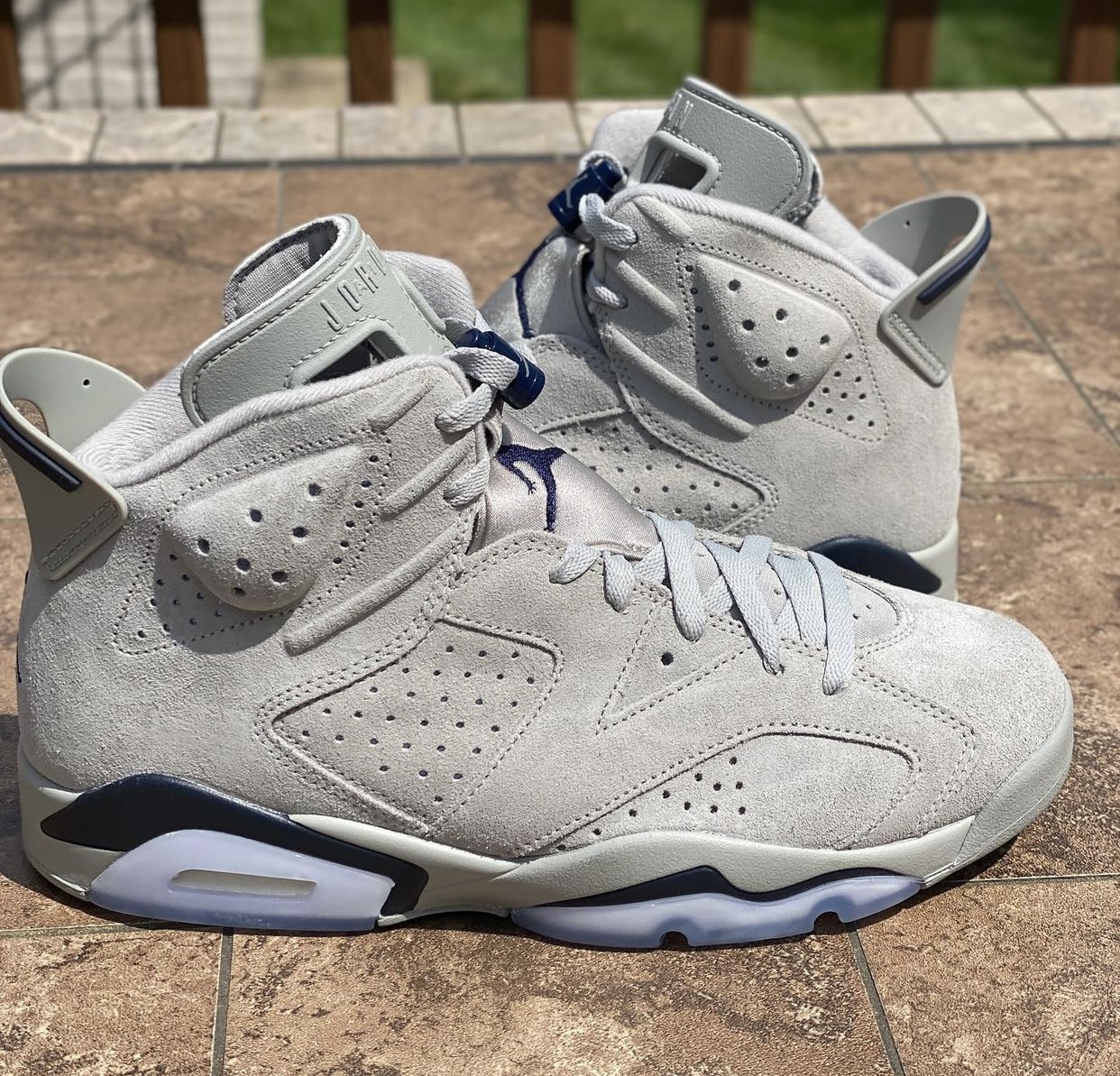 blue and grey jordan 6