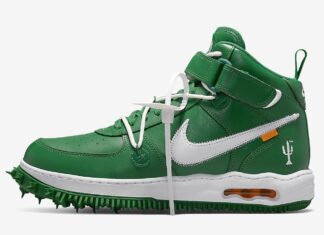 Off-White x Nike Air Force 1 Mid Pine Green DR0500-300 Release Date Price