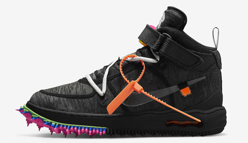 off white nike air force 1 mid black official release dates 2022